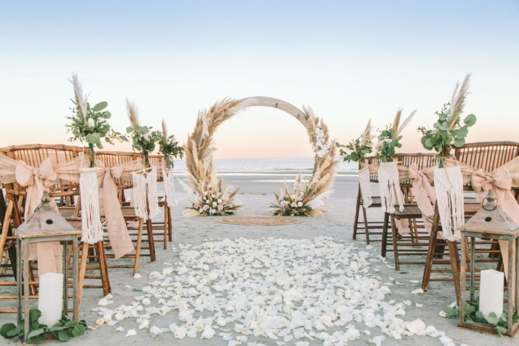 example of a beach wedding ceremony