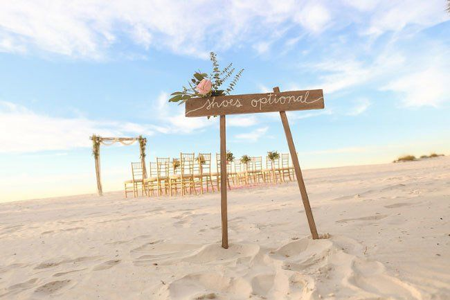 Outdoor beach wedding ceremony