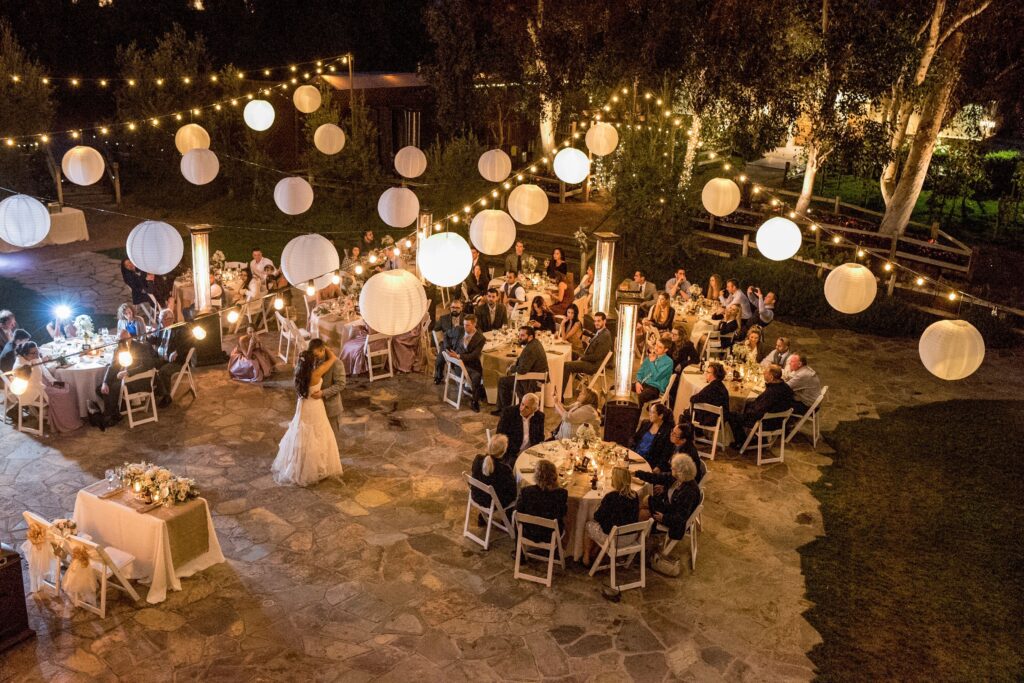 String Lights at an Outdoor Summer Wedding
