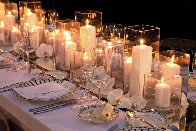 Glass centerpecies for Romantic Feel