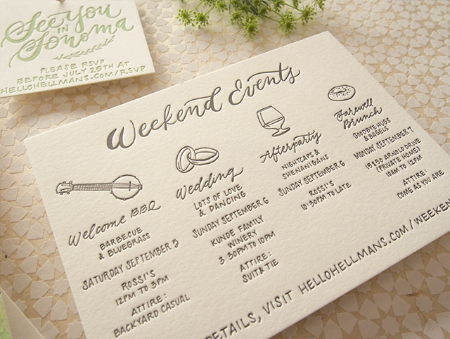 Wedding Timeline for Guests