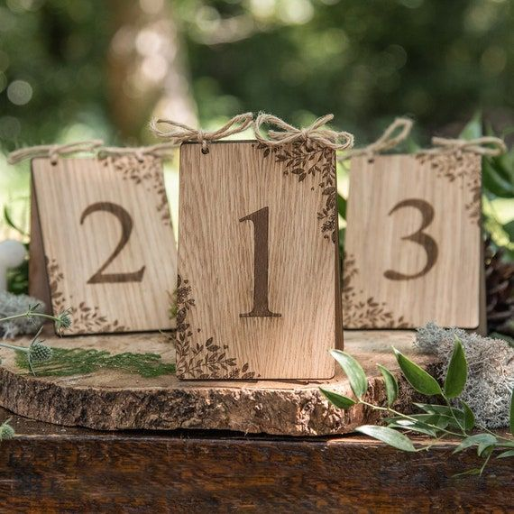 Rustic Wedding Reception Table Numbers 