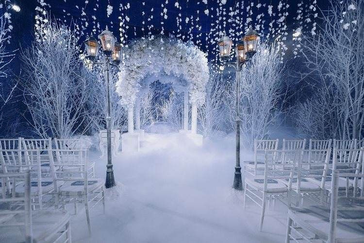 Winter Themed Wedding Reception Decor